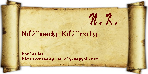 Némedy Károly névjegykártya