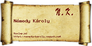 Némedy Károly névjegykártya