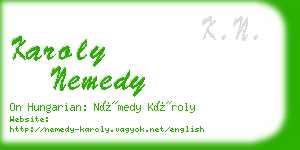 karoly nemedy business card